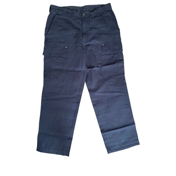 Duluth Trading Co. Men's Blue Canvas Cargo Work Pants Size 38 NWT - Picture 1 of 6